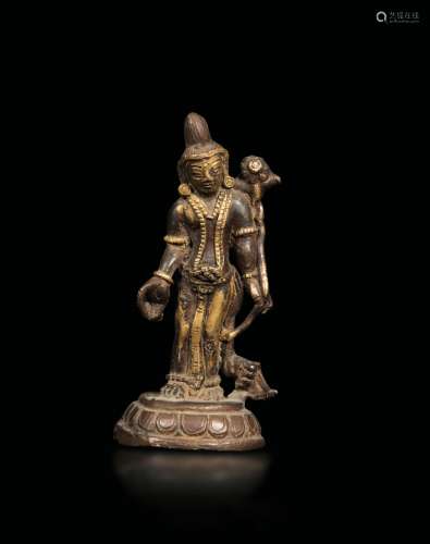 A gilt bronze Avalokitesvara figure, Nepal/Tibet, 14th-15th century