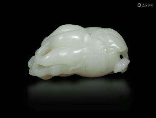 A Buddha hand carved in white jade, China, Qing Dynasty, 18th century