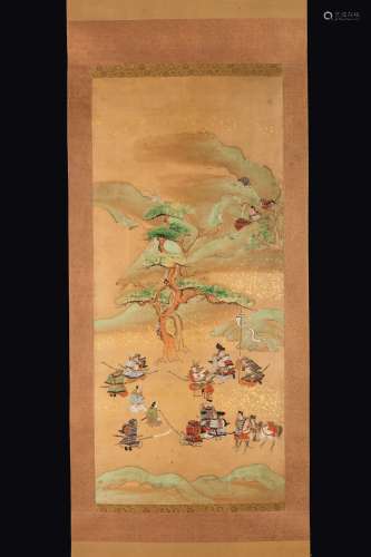 A painting on paper depicting a battle scene, Japan, Edo period, late XVII century