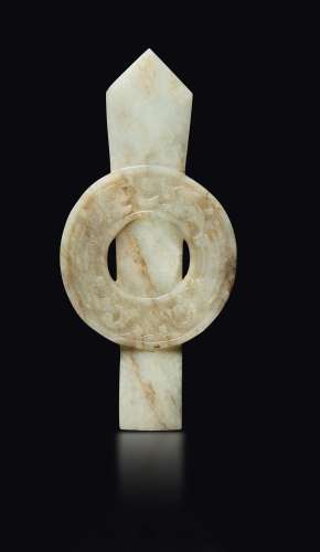 A white jade spear carved with dragons, China, Ming Dynasty, 17th century