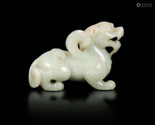 A celadon jade fantastic animal, China, Qing Dynasty, Qianlong period (1736-1796)
