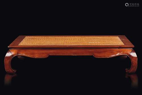 A huali and canetè wood table, China, late 19th century