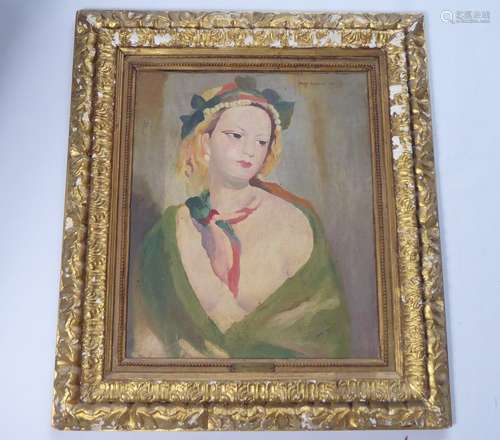 Follower of Marie Laurencin, Original Oil on Canvas, depicting a young woman, signed upper right Marie Laurencin, dated 1937, approx 55 x 64 cms, presented in an ornate gilt-wood frame. Provenance upon request.