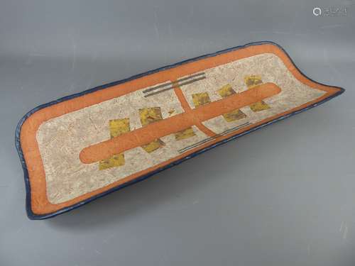 A Contemporary Ceramic Rectangular Dish, approx 67 x 35 cms, signed and dated 1993.