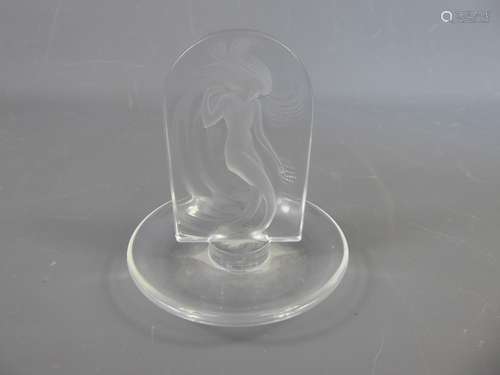 A Lalique 'Mermaid' Pin Dish, signed Lalique to base, approx 10 cms high.