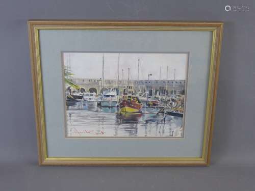 Hamish Grant (1937-2013) An Original Watercolour, entitled 'Antibes Harbour' South of France, signed lower left, approx 30 x 22 cms, framed and glazed.