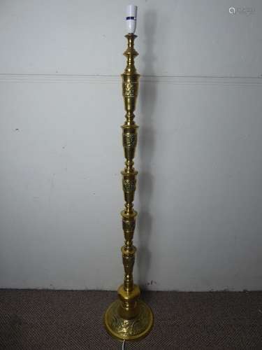 A Decorative Brass Floor Lamp, approx 128 cms.