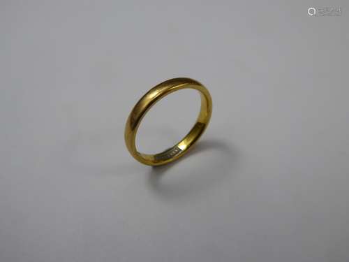 A 22 ct Yellow Gold Wedding Band, size L, approx 3.5 gms.