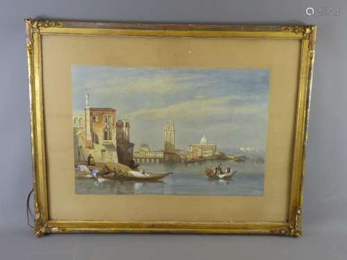 A Victorian Venetian Watercolour, entitled 'St Pietro de Castello, Venice', approx 53 x 56 cms, monogram lower left WRR, framed and glazed.