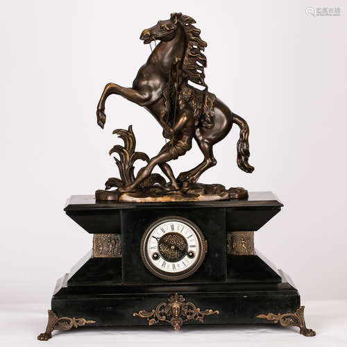 BRONZE CLOCK WITH HORSE