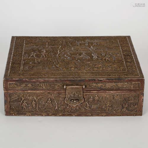 CHINESE SILVER FIGURAL COVER BOX