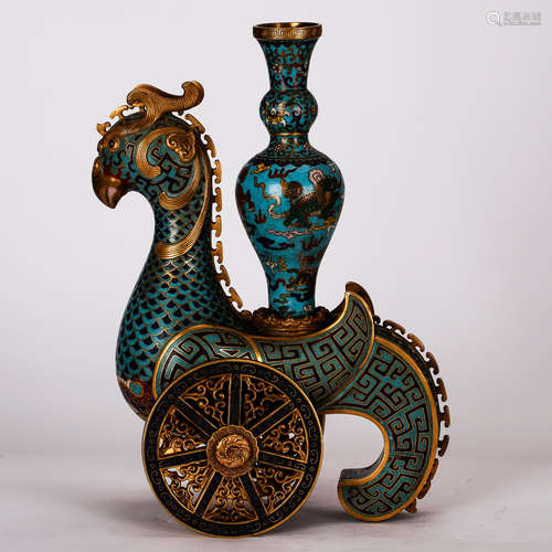 CHINESE CLOISONNE PHOENIX VASE