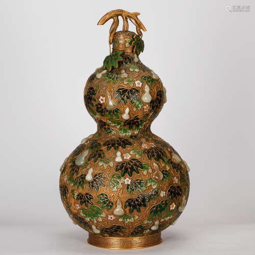 CHINESE CLOISONNE DOUBLE GOURD VASE