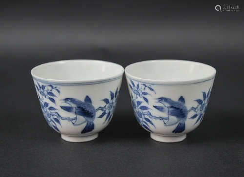 CHINESE BLUE AND WHITE PORCELAIN CUPS