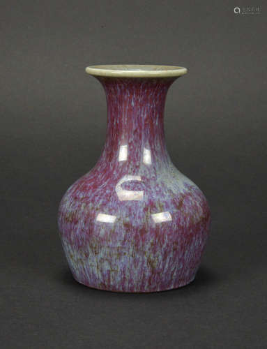 CHINESE FLAMBEE GLAZED PORCELAIN VASE