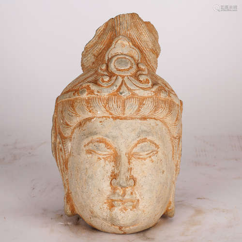 CHINESE LARGE STONE HEAD OF GUANYIN