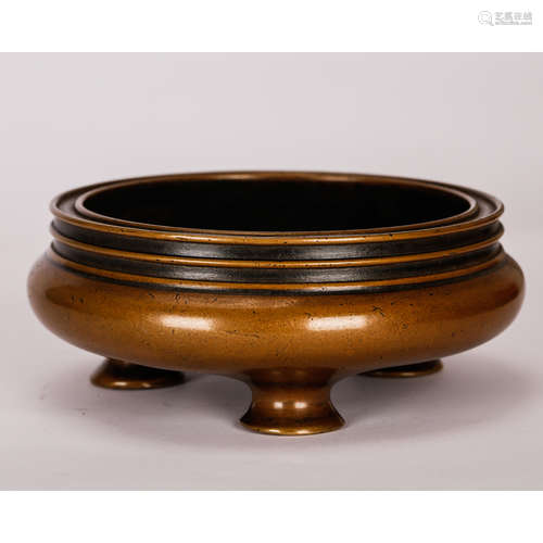 CHINESE BRONZE TRIPOD CENSER