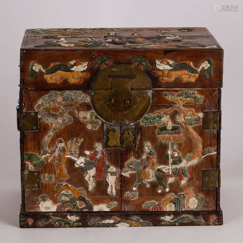 CHINESE HARDWOOD CHEST WITH INLAID