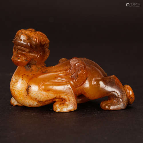 CHINESE JADE FIGURE OF BEAST