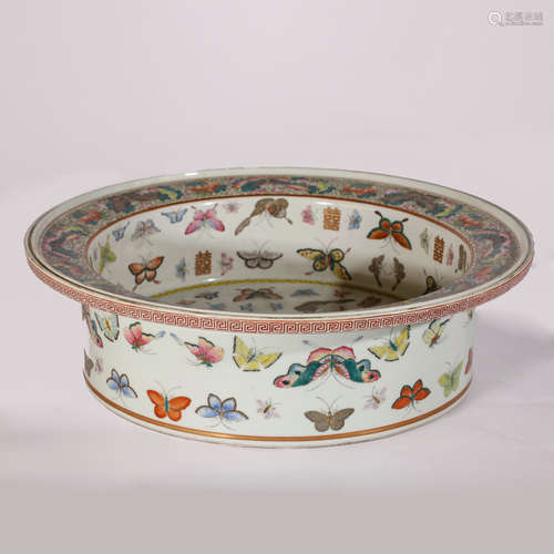 CHINESE FAMILLE ROSE PORCELAIN BASIN