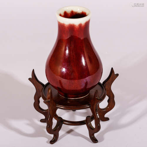 CHINESE FLAMBEE GLAZED ZUN VASE