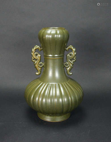 CHINESE TEA DUST GLAZED VASE