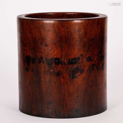 CHINESE HARDWOOD BRUSH POT