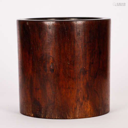 CHINESE HARDWOOD BRUSH POT