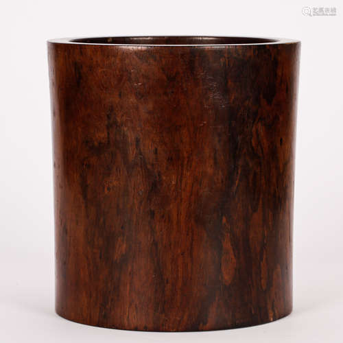 CHINESE HARDWOOD BRUSH POT