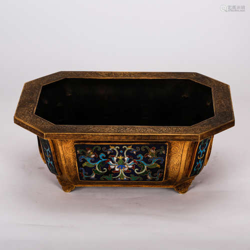 CHINESE CLOISONNE PLANTER'S POT