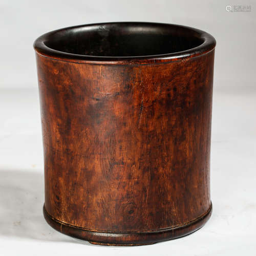 CHINESE HARDWOOD BRUSH POT