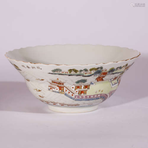 CHINESE FAMILLE ROSE PORCELAIN BOWL