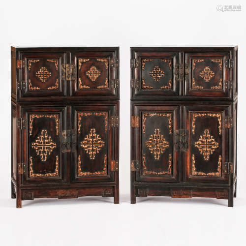 CHINESE HARDWOOD MINIATURE CABINET