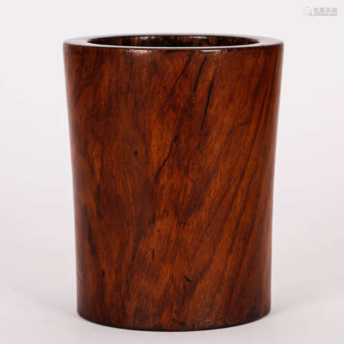 CHINESE HARDWOOD BRUSH POT