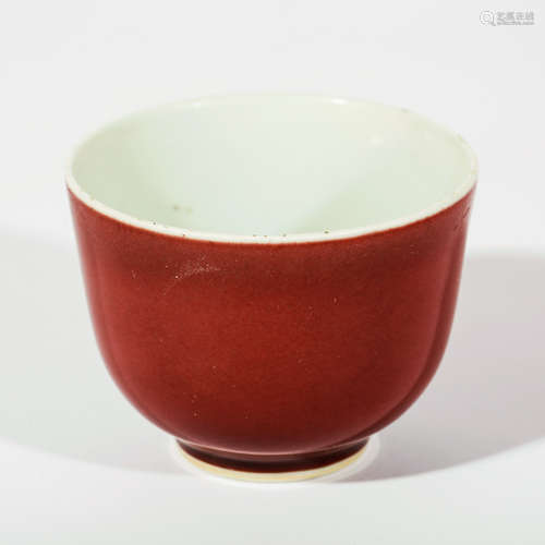 CHINESE OX BLOOD GLAZED PORCELAIN BOWL