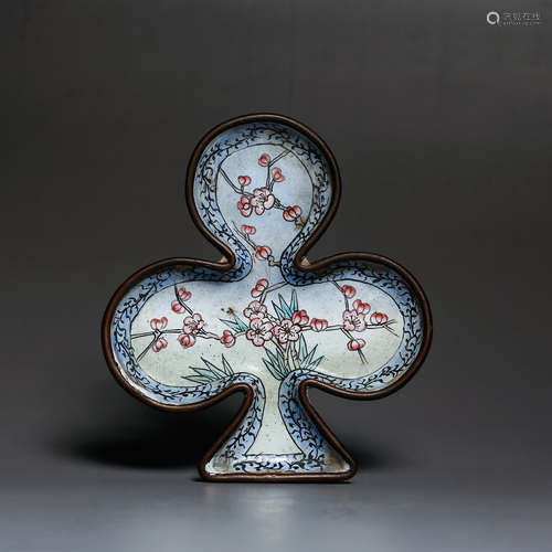 CHINESE BRONZE ENAMEL PLATE