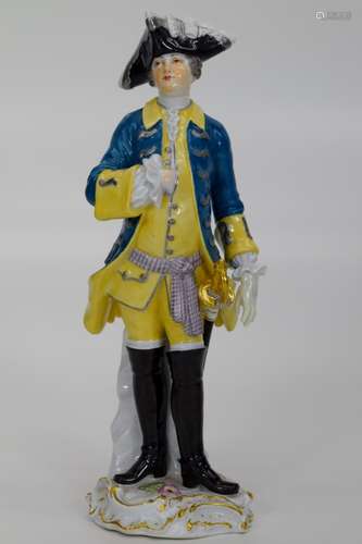 MEISSEN PORCELAIN SAXON SOLDIER HAND IN THE COAT