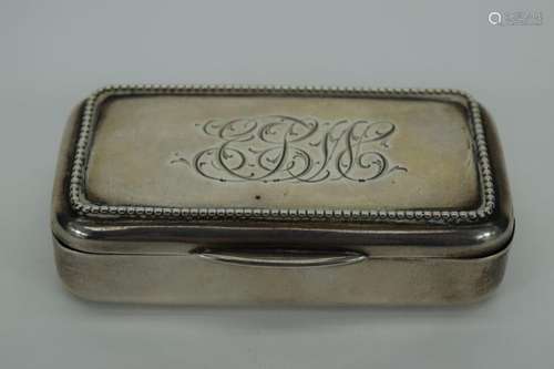 ANTIQUE GORHAM AMERICAN STERLING SILVER SNUFF BOX