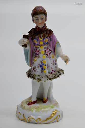 SMALL MEISSEN PORCELAIN LADY WITH GOBLET