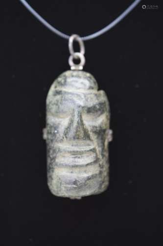 ANTIQUE STONE FACE CARVING PENDANT