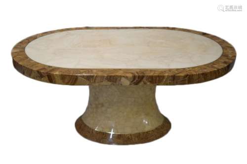 MONUMENTAL MOSAIC ONYX RACETRACK DINING TABLE