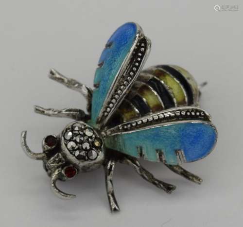 ALICE CAVINESS STERLING SILVER ENAMEL BEE BROOCH