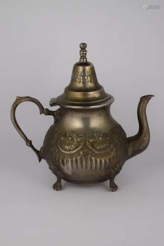 SIGNED PERSIAN SILVER OR MID EASTERN MOROCCAN TEA