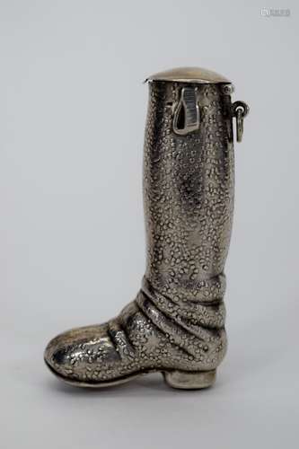 STERLING SILVER FIGURAL BOOT MATCH VESTA CASE