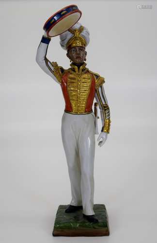 SITZENDORF FIGURE PORCELAIN TAMBOURINE 1ST GUARD