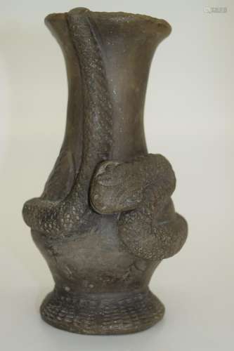 UNUSUAL CLAY OR CERAMIC POTTERY SNAKE VASE