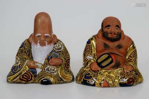 2 JAPANESE PORCELAIN WISEMAN ELDERS