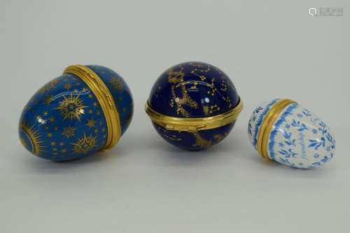 3 HALCYON DAYS ENAMEL TRINKET PILL EGG BOXES