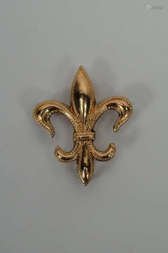 9K-10K ANTIQUE ROSE GOLD FLEUR DI LIS BROOCH PIN