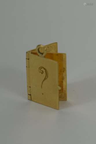 14K GOLD FIGURAL MECHANICAL BOOK CHARM